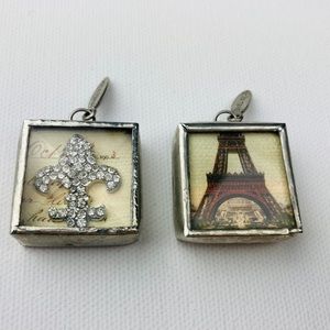 JEWEL KADE Fleur de lis/Eiffel tower 1" sq. charm